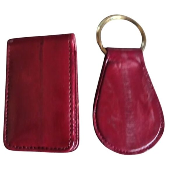Mundi, Vintage Magnetic Eel Skin Money Clip & Key Chain Set, Brown - Picture 8 of 8